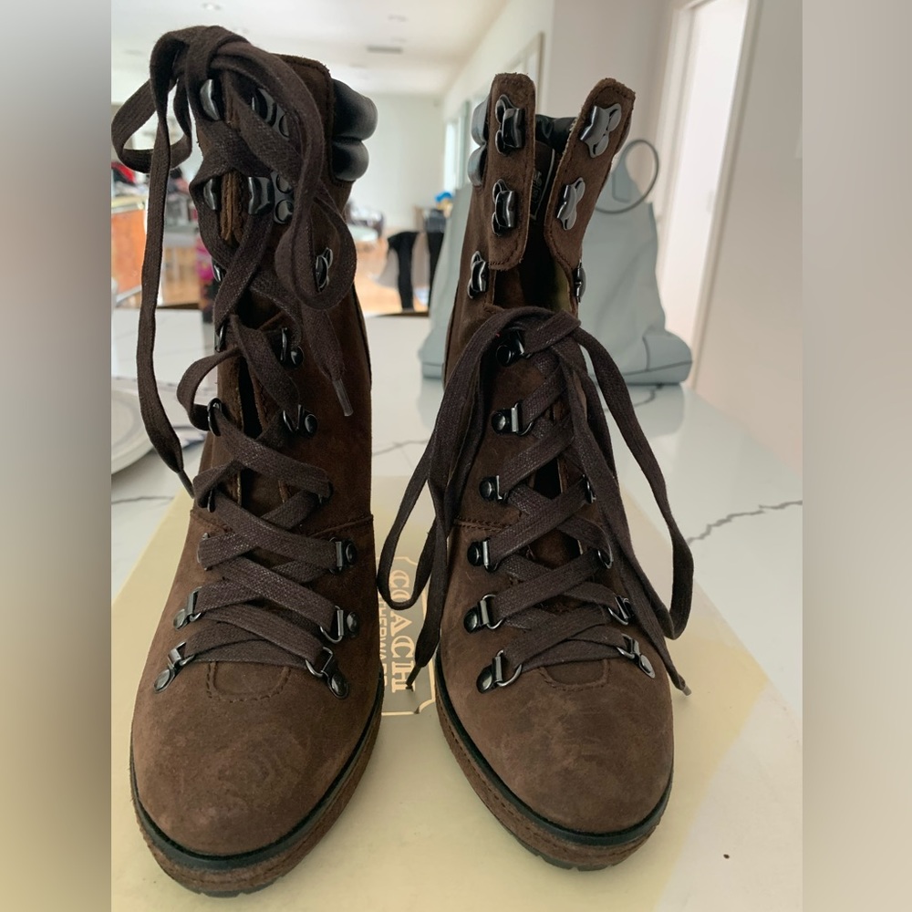 Coach Suede Platform Combat Boot - image 1